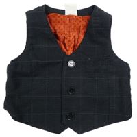 Černo-tmavošedá kostkovaná vzorovaná slavnostní vesta H&M