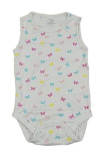 Bílé body s barevnými motýlky Liegelind