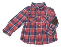 Červeno-tmavomodro-bílá kostkovaná košile H&M