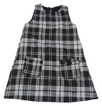 Černo-bílé kostkované teplé podšité šaty H&M