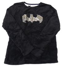 Černá plyšová pyžamová mikina s Batmanem