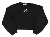 Černá crop mikina s mašlí H&M