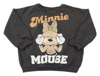 Černošedá oversize mikina s Minnie Disney