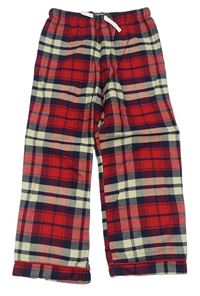 Tmavomodro-krémovo-červené kostkované pyžamové kalhoty Next