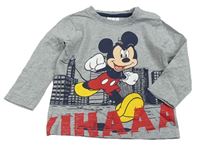 Šedé melírované triko s Mickeym Disney