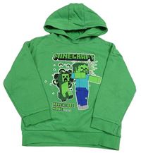 Zelená mikina s Minecraft a kapucí Primark