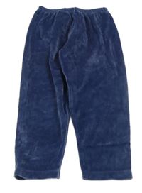 Tmavomodré sametové tepláky Petit Bateau