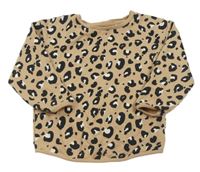 Hnědá mikina s leopardím vzorem George