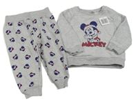 Nové - 2set - Šedá melírovaná mikina s Mickeym + tepláky Disney