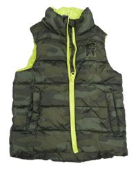 Khaki army šusťáková zateplená vesta s písmenem Dopodopo