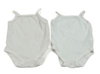 2x bílé puntíkaté body F&F