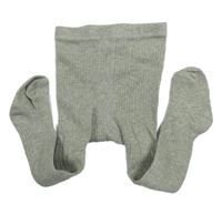 Šedé melírované žebrované punčocháče