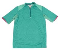 Zelené melírované sportovní funkční tričko Quechua