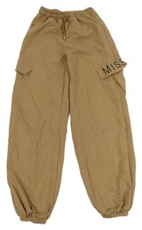 Hnědé cargo tepláky