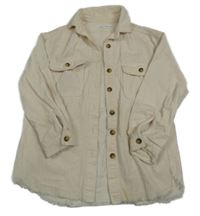 Smetanová manšestrová košilová bunda Zara