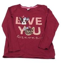 Vínové triko se psem a kočkou Dopodopo