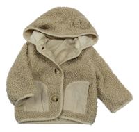 Písková huňatá podšitá bunda s kapucí Matalan