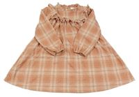 Starorůžovo-béžové kostkované šaty s volánky Next