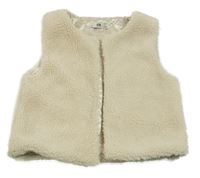 Béžová huňatá podšitá vesta C&A