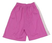 Fuchsiové perforované sportovní kraťasy s pruhem