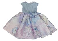 Světlemodro-lila-růžové šaty s jednorožci H&M
