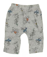 Šedé melírované lehké tepláky s Mickeym a přáteli
