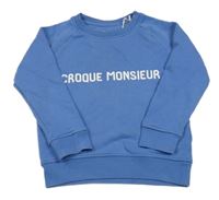 Modrá mikina s nápisem