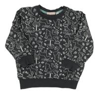 Antracitová mikina se zvířaty Liegelind