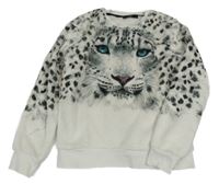 Smetanová chlupatá mikina s levhartem C&A