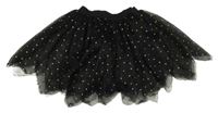 Kostým - Černá puntíkatá tylová sukně s ocasem Tu
