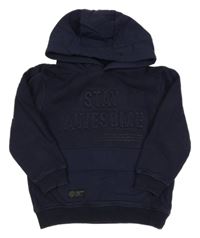 Tmavomodrá mikina s 3D nápisem a šusťákovou kapsou George