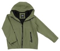 Khaki softshellová bunda s kapucí Zara