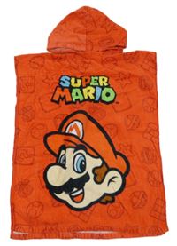 Červené froté osuškové pončo s Mariem a kapucí Primark