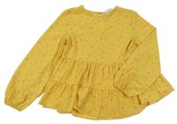 Hořčicová květovaná halenka H&M