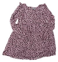 Růžovo-černo-červené vzorované šaty s leopardím vzorem Kiki&Koko