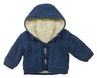 Tmavomodrý zateplený svetr s kapucí Mothercare