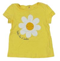 Žluté tričko s květem C&A