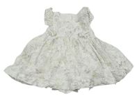 Bílé květované madeirové šaty s všitým body Mothercare