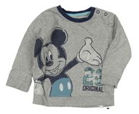 Šedá melírovaná lehká mikina s Mickeym zn. George