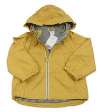 Okrová plátěná podzimní bunda s kapucí H&M