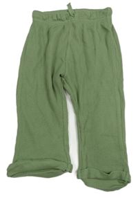 Tmavozelené žebrované tepláky H&M