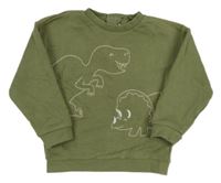 Khaki mikina s dinosaury zn. M&S