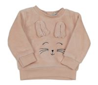 Světlerůžová plyšová mikina s králíkem zn. Primark