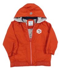 Červená šusťáková jarní bunda s nášivkou a kapucí Mayoral