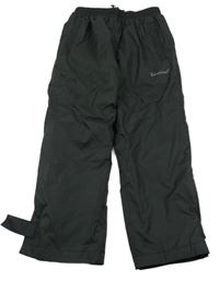 Černé šusťákové podšité kalhoty 