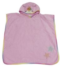 Růžové froté osuškové pončo s kapucí Next