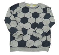 Šedo-tmavomodrá vzorovaná mikina Tu