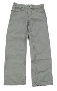 Tmavošedo-šedé vzorované plátěné kalhoty H&M