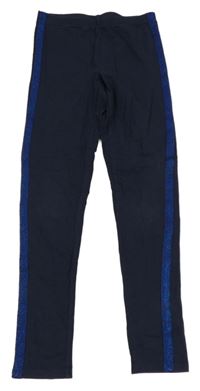 Tmavomodré legíny s pruhem 