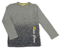 Šedo-tmavomodré vzorované triko kids
